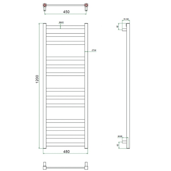 Фото Полотенцесушитель ГРОТА VENTO 48/120