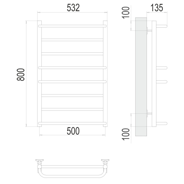 Фото Полотенцесушитель TERMINUS Эконом Евромикс П8 500х800 NEW