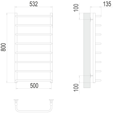 Фото Полотенцесушитель TERMINUS Эконом Стандарт П8 500х800 NEW