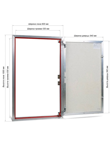Люк под плитку ПРАКТИКА ЕВРОФОРМАТ ЕТР 60/100 (ш/в)