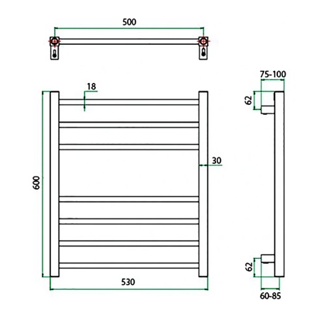 Фото Полотенцесушитель ГРОТА ECOCLASSIK 53/60