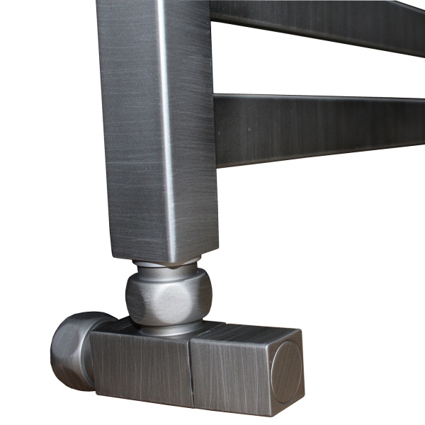 Фото Полотенцесушитель Ника ЛМ-6 80/50 Мат. Античное серебро с вентилями (комплект люкс)*