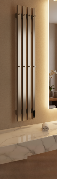 Полотенцесушитель электрический с/т Comfysan Альто-К (Alto-K) EC-4 150/18, никель, гальваника - фото и схемы подключения