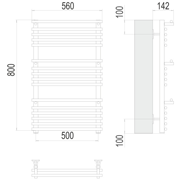 Фото Полотенцесушитель TERMINUS Стандарт Вента люкс П16 500х800 NEW