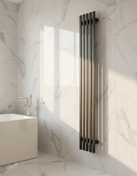 Полотенцесушитель электрический с/т Comfysan Альто-К (Alto-K) EC-4 150/18, черный матовый, гальваник - фото и схемы подключения