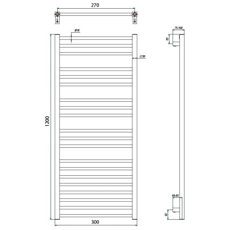 Фото Полотенцесушитель ГРОТА CLASSIC 30/120