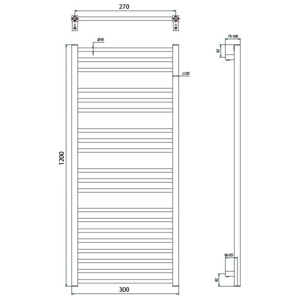 Фото Полотенцесушитель ГРОТА CLASSIC 30/120