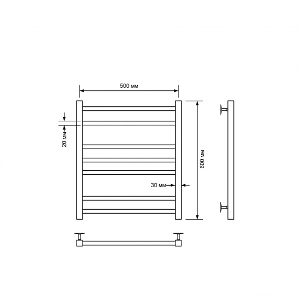 Фото Полотенцесушитель водяной Comfysan Пиоли-К (Pioli-K) W-6 60/50, хром