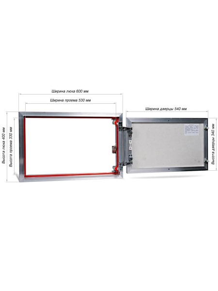 Люк под плитку ПРАКТИКА ЕВРОФОРМАТ ЕТР 60/40 (ш/в)