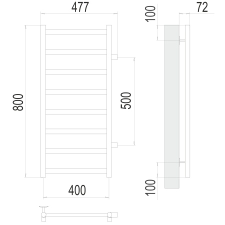 Фото Полотенцесушитель TERMINUS Эконом Аврора П8 400х800 бп500 NEW