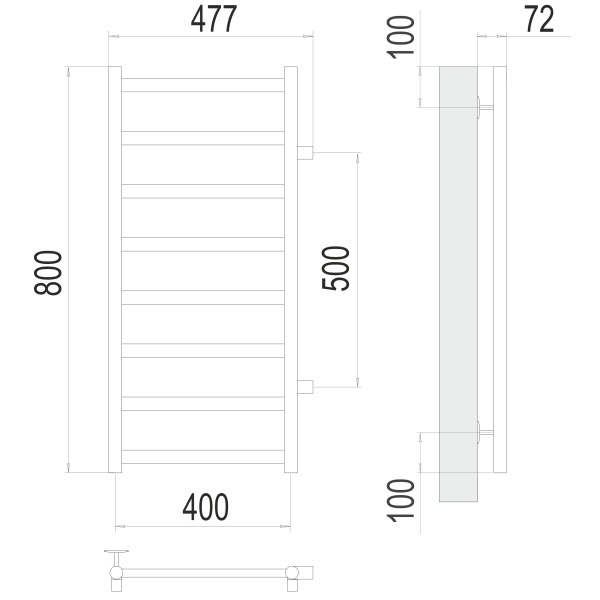 Фото Полотенцесушитель TERMINUS Эконом Аврора П8 400х800 бп500 NEW