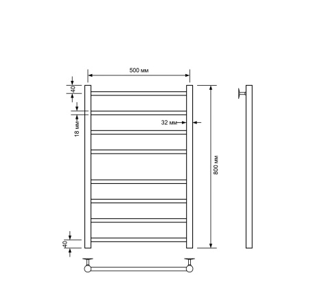 Фото Полотенцесушитель водяной Comfysan Ноуми (Noumi) W-8 80/50, хром