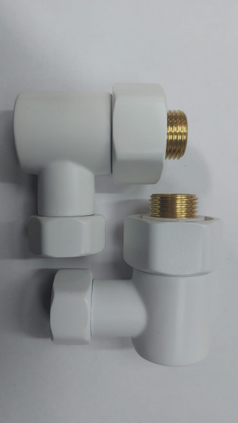 Американка для полотенцесушителя  угл 3/4" x 1/2"  г/ш  (НИКА) SMT747/2SCH0504 белая* купить оптом по выгодной цене в Москве