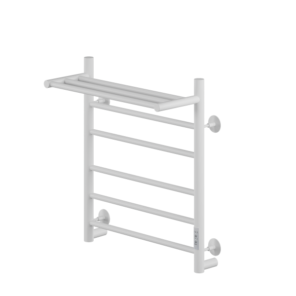 Полотенцесушитель Электрич.кабельный Ника ВЭЙ-2 60/50 с полкой RAL9016 белый матовый U - фото и схемы подключения