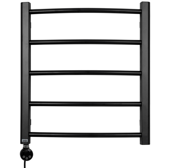 Полотенцесушитель GROIS Todor GR-010 500х600 П5 RAL9005 ЛТЭН черный матовый