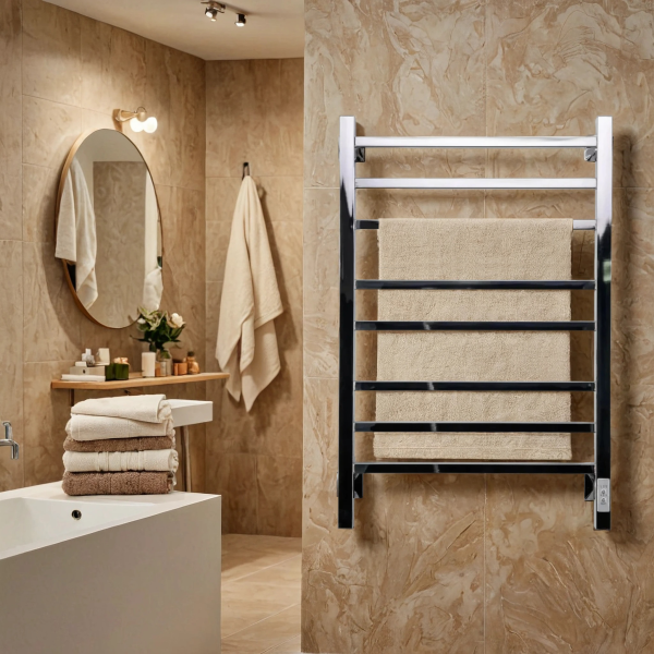 Полотенцесушитель электрический с/т Comfysan Пиоли-К (Pioli-K) EC-8 80/50, хром - фото и схемы подключения