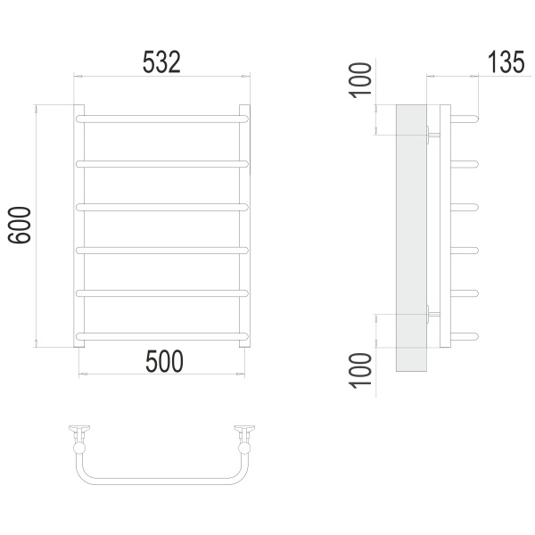 Фото Полотенцесушитель TERMINUS Эконом Стандарт П6 500х600 NEW
