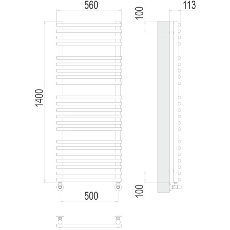 Фото Полотенцесушитель TERMINUS Люкс Кремона П22 500х1400 NEW