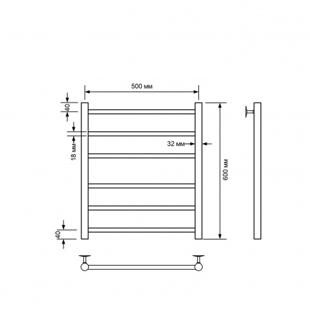 Фото Полотенцесушитель водяной Comfysan Ноуми (Noumi) W-6 60/50, хром