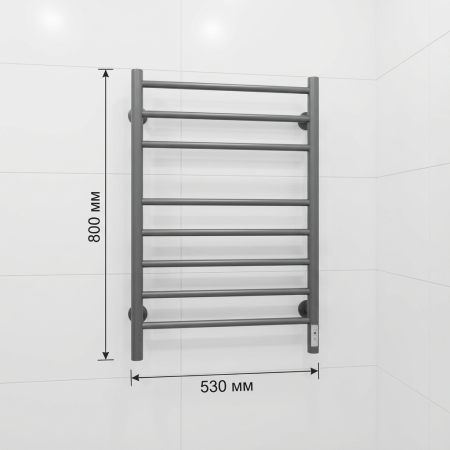 Полотенцесушитель Электрич. с/т GROIS Laura GR-132 500x 800 П8 gray U - фото и схемы подключения