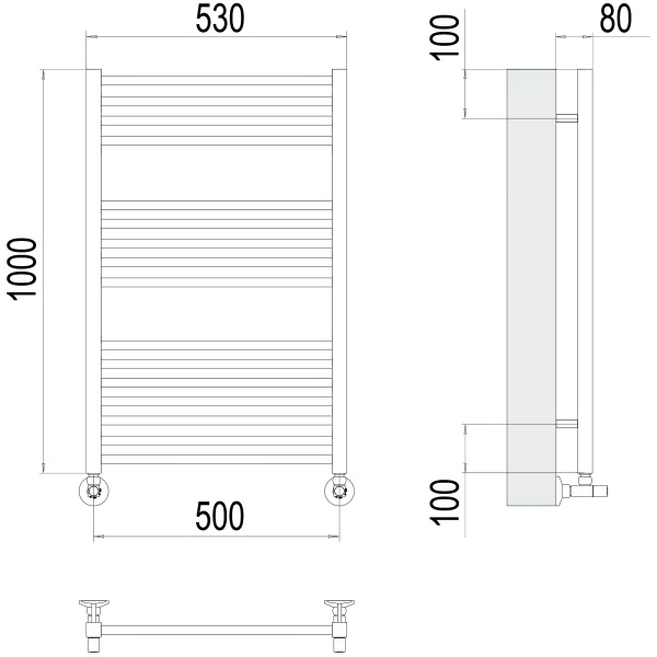 Фото Полотенцесушитель TERMINUS Люкс Ватикан П16 500х1000 NEW