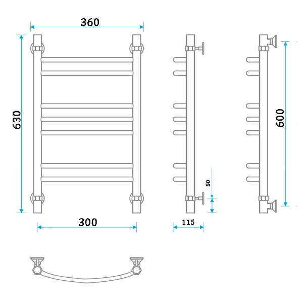 Фото Полотенцесушитель Energy Prestige 600/300