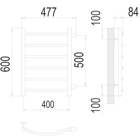 Фото Полотенцесушитель TERMINUS Эконом Классик П6 400х600 бп500 NEW