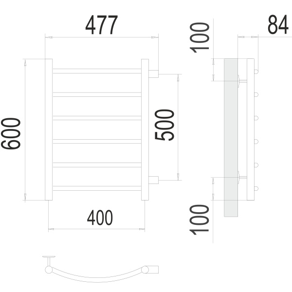 Фото Полотенцесушитель TERMINUS Эконом Классик П6 400х600 бп500 NEW