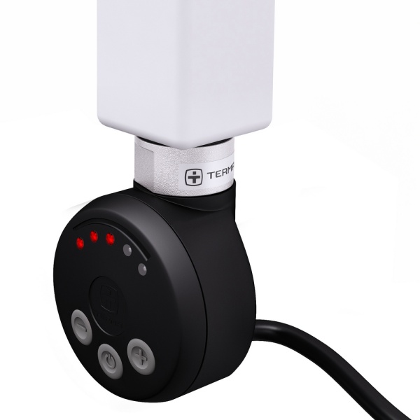 Электрический ТЭН Мег 1.0 300W RAL 9005 черный, кабель спиральный с вилкой купить оптом по выгодной цене в Москве