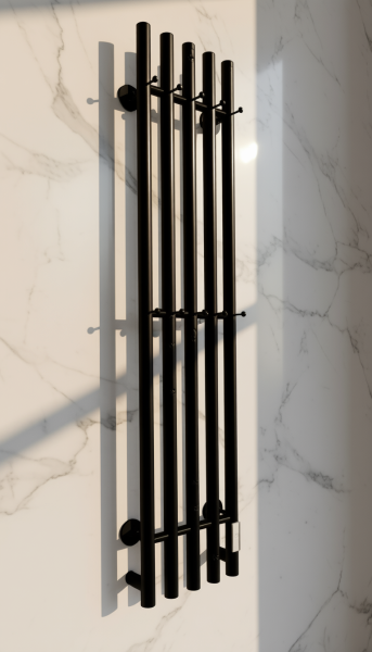 Полотенцесушитель электрический с/т Comfysan Альто (Alto) EC-5 120/24, черный ЭК - фото и схемы подключения