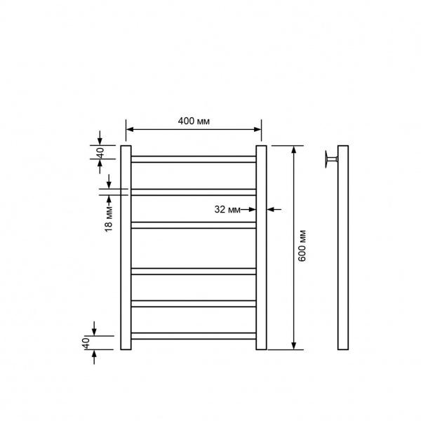 Фото Полотенцесушитель водяной Comfysan Ноуми (Noumi) W-6 60/40, хром