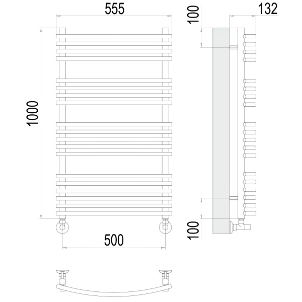 Фото Полотенцесушитель TERMINUS Люкс Марио П19 500х1000 NEW