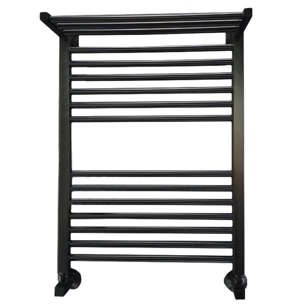 Фото Полотенцесушитель Ника ЛМ-3 80/50 RAL9005 черный матовый с вентилями (комплект люкс)*