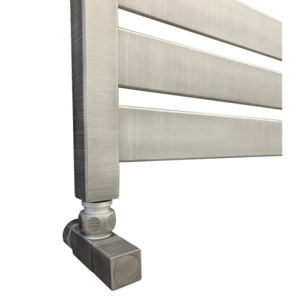 Фото Полотенцесушитель Ника ЛМ-7 100/50 Мат. Античное серебро с вентилями (комплект люкс) УЦ