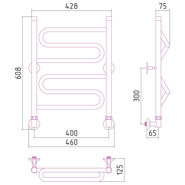 Фото Полотенцесушитель Стилье Вариация 60/40
