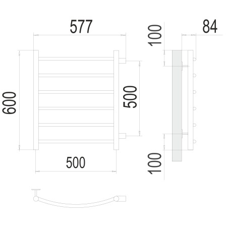 Фото Полотенцесушитель TERMINUS Эконом Классик П6 500х600 бп500 NEW
