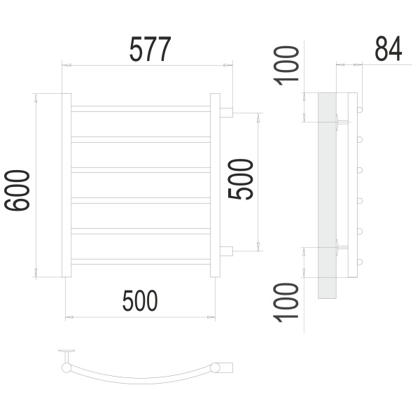 Фото Полотенцесушитель TERMINUS Эконом Классик П6 500х600 бп500 NEW
