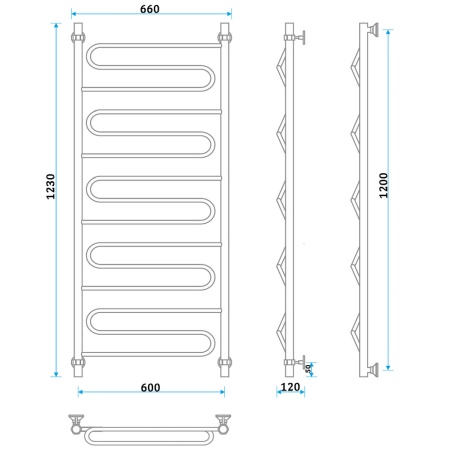 Фото Полотенцесушитель Energy Sonata 1200/600