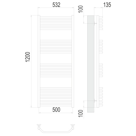 Фото Полотенцесушитель TERMINUS Стандарт Виктория П22 500х1200 NEW