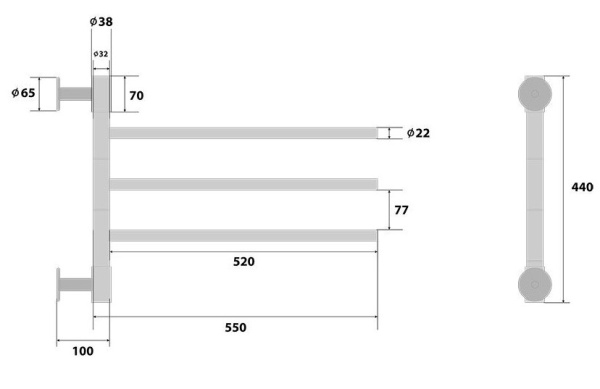 Полотенцесушитель Электрич. Energy I chrome G3 28W - фото и схемы подключения