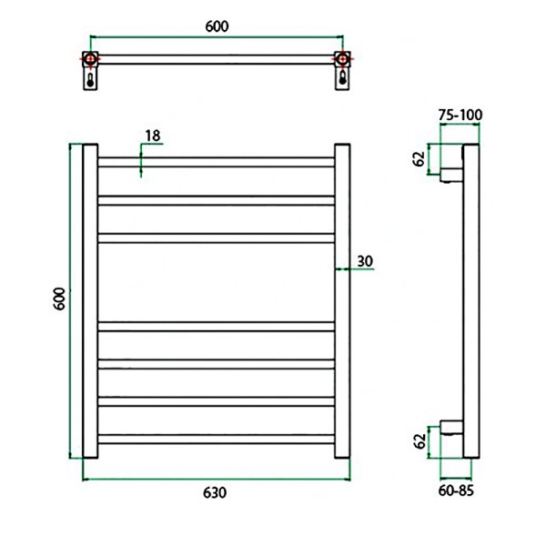 Фото Полотенцесушитель ГРОТА ECOCLASSIK 63/60(-)
