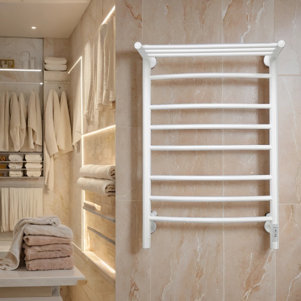 Полотенцесушитель электрический с/т Comfysan Ноуми (Noumi) EC-8 80/50 с полкой, белый - фото и схемы подключения