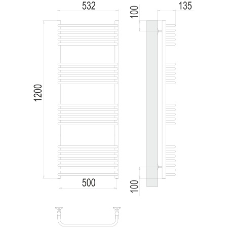 Фото Полотенцесушитель TERMINUS Стандарт Стандарт П22 500х1200 NEW