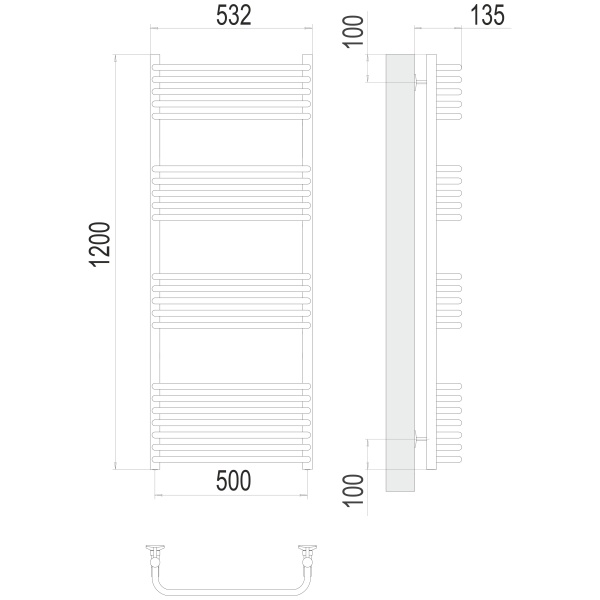 Фото Полотенцесушитель TERMINUS Стандарт Стандарт П22 500х1200 NEW