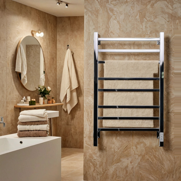 Полотенцесушитель электрический с/т Comfysan Пиоли-К (Pioli-K) EC-8 80/40, хром - фото и схемы подключения