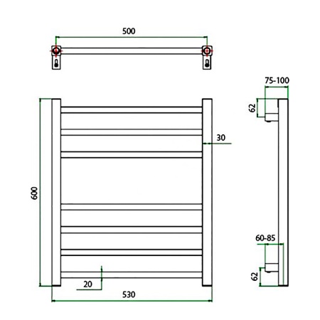 Фото Полотенцесушитель ГРОТА ESTRO 53/60