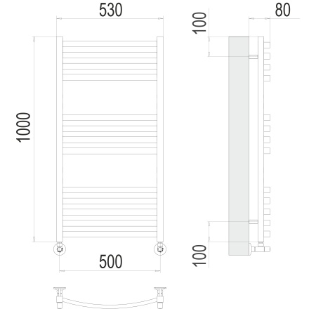 Фото Полотенцесушитель TERMINUS Люкс Палермо П13 500х1000 NEW