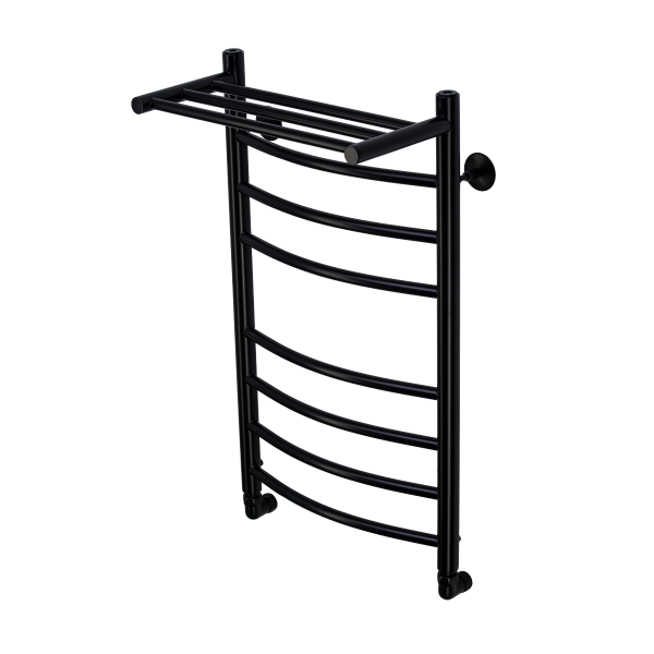 Фото Полотенцесушитель водяной Comfysan Ноуми (Noumi) W-8 80/40 с полкой, черный