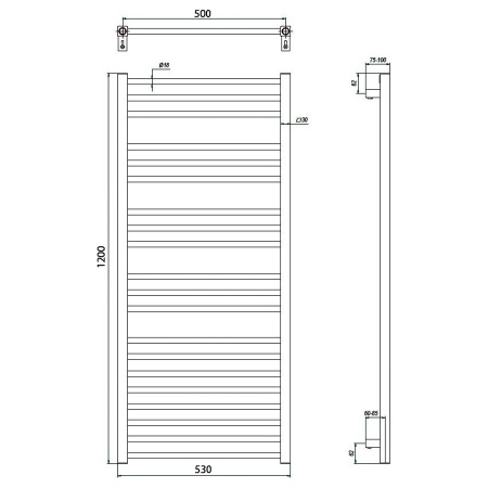 Фото Полотенцесушитель ГРОТА CLASSIC 53/120(-)