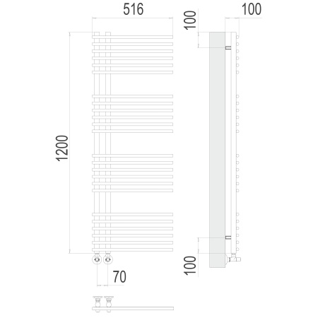 Фото Полотенцесушитель TERMINUS Люкс Астра П24 70х1200 NEW
